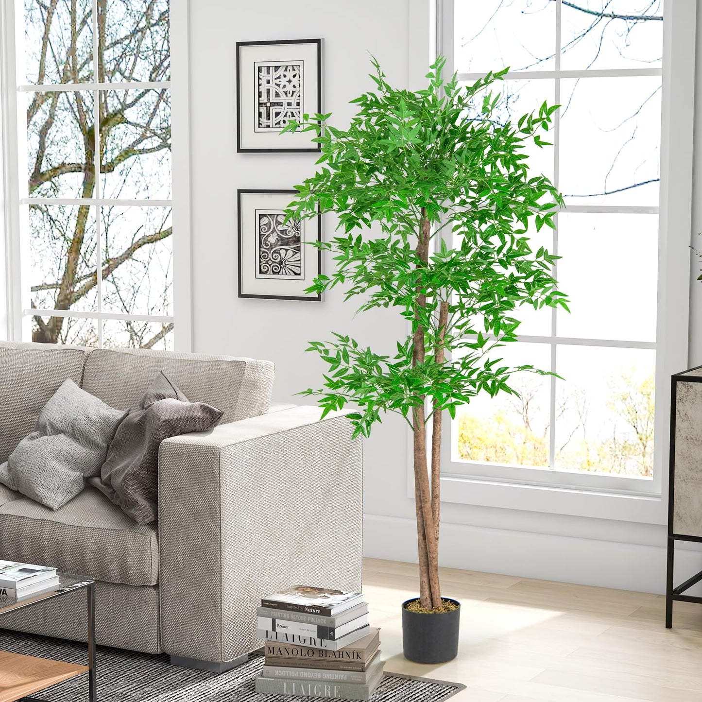 Artificial Bamboo Tree Faux Bamboo Plant with 1020 Leaves