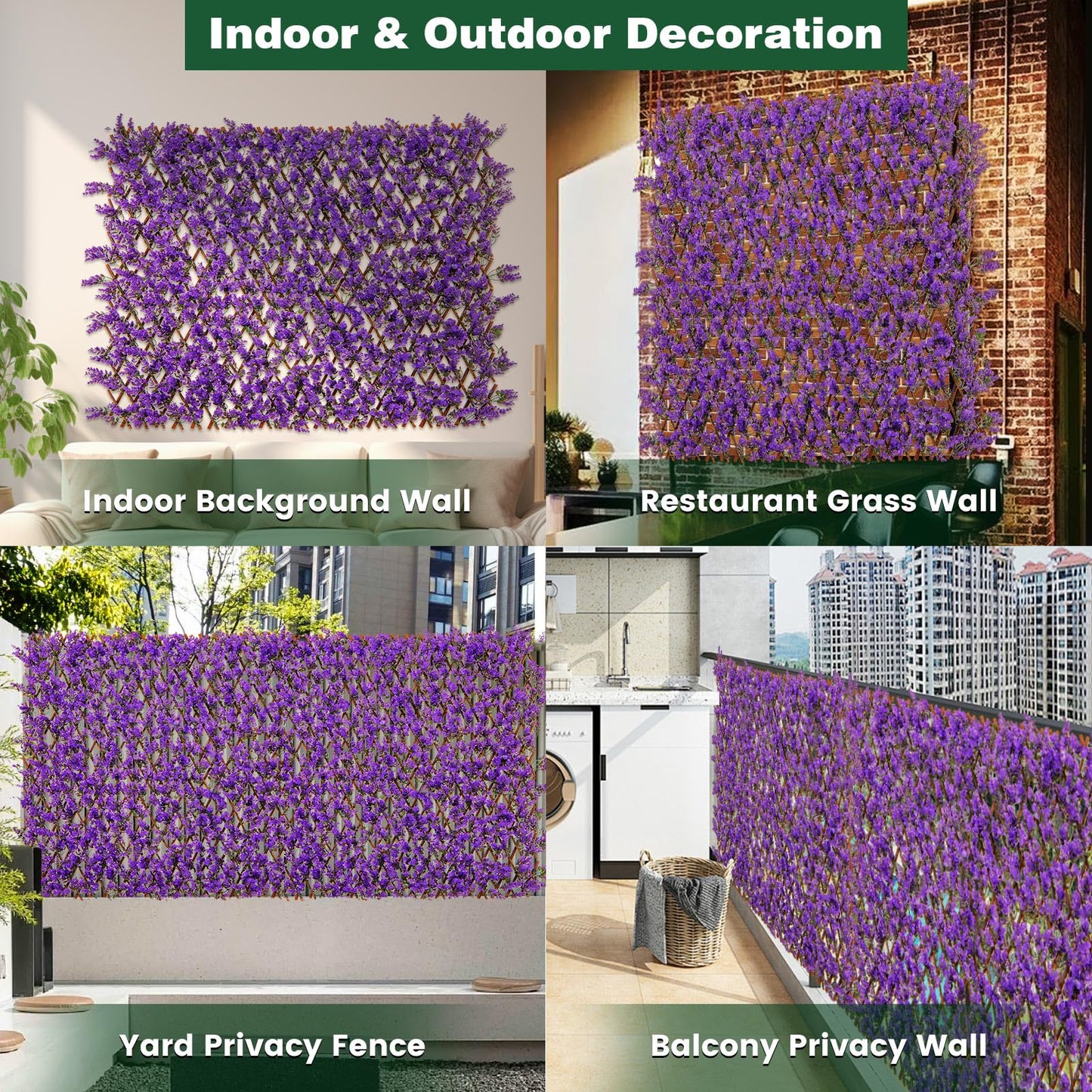 Decorative Fencing Panel with Real Willow Frame for Balcony Patio