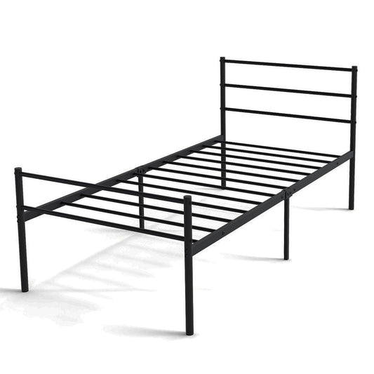 Single Size Modern Bed Frame with Metal Slat Support