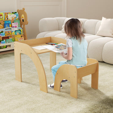 Wooded Toddler Kids Desk and Chair Set with Proper Height