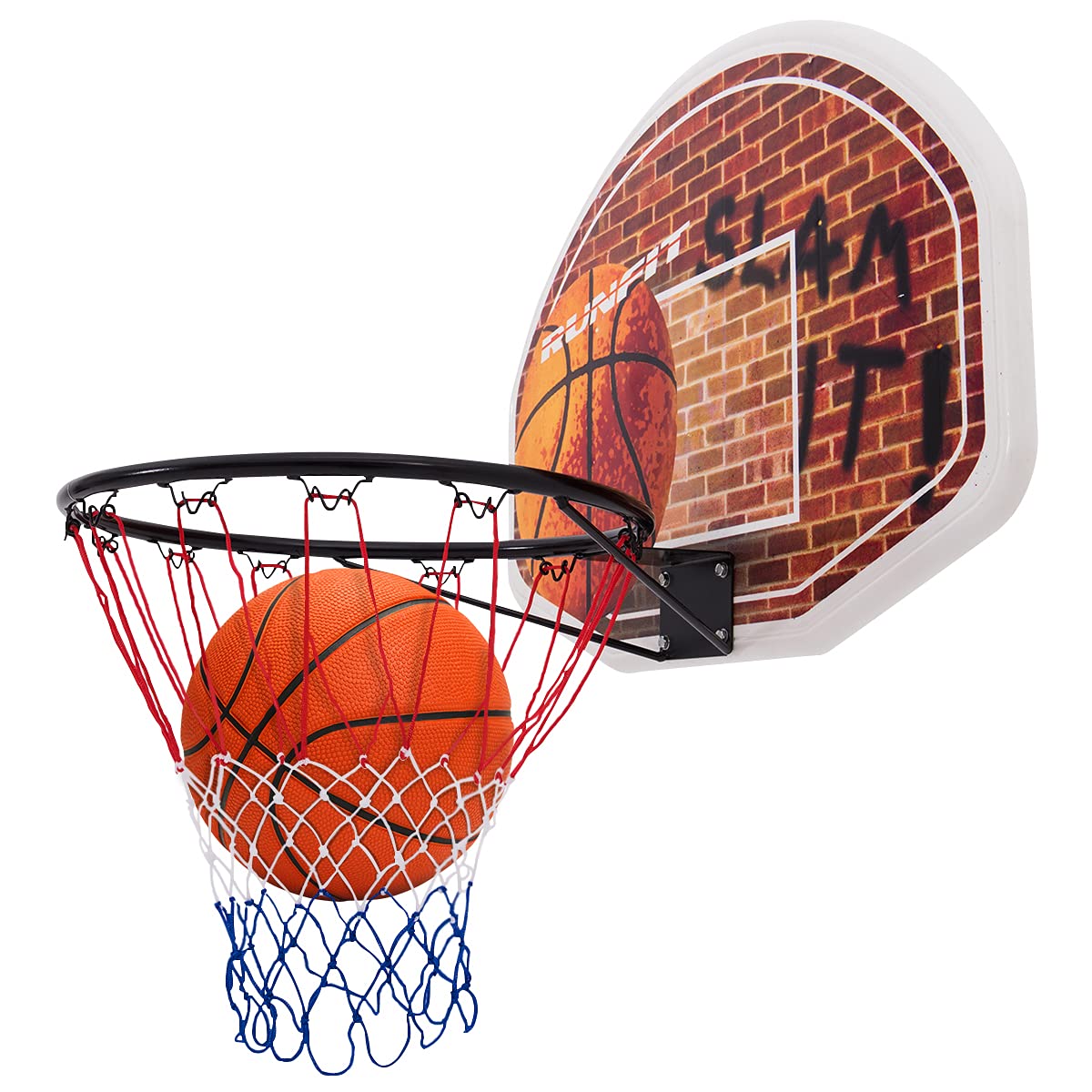 Indoor Outdoor Wall Mounted Basketball Hoop for Kids Adults