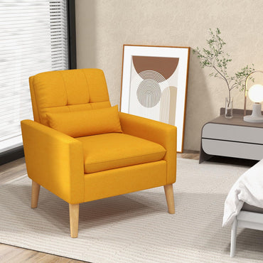 Mid-century Modern Accent Chair with Lumbar Pillow
