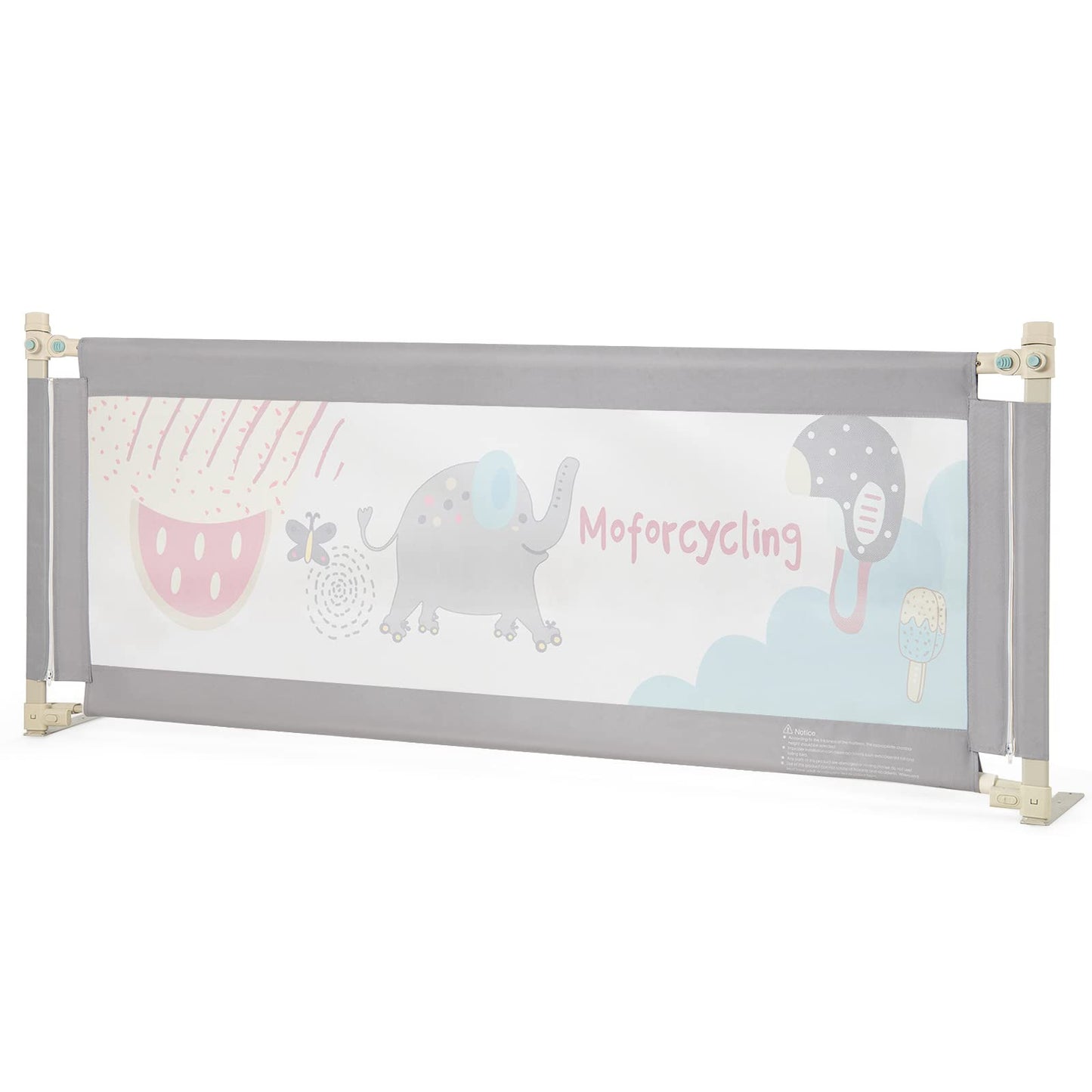 Vertical Lifting Baby Beds Guard with Double Safety Lock