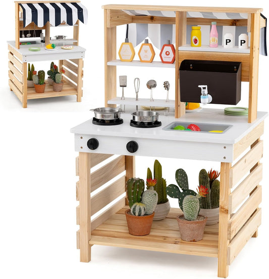 Outdoor Mud Kitchen for Kids with Removable Sink