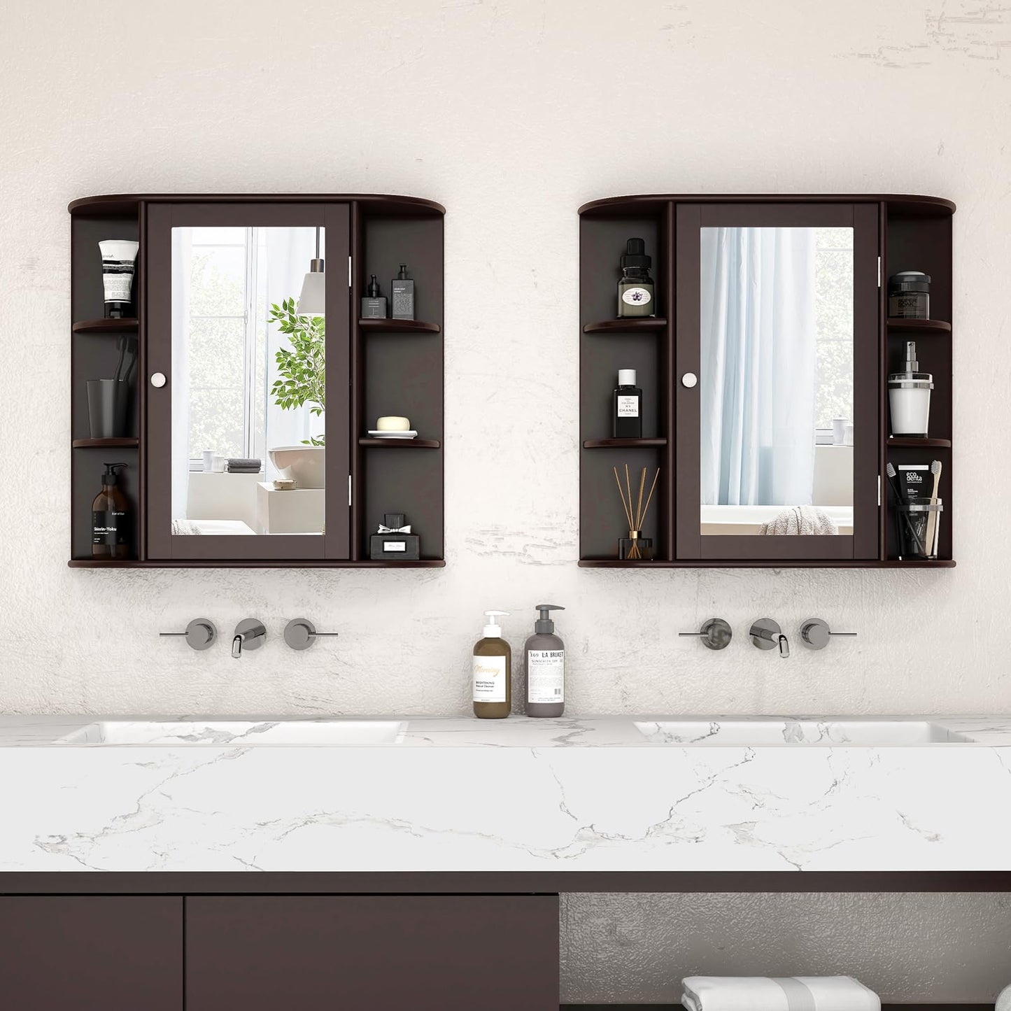 3 Tier Mirrored Wall Mounted Bathroom Cabinet