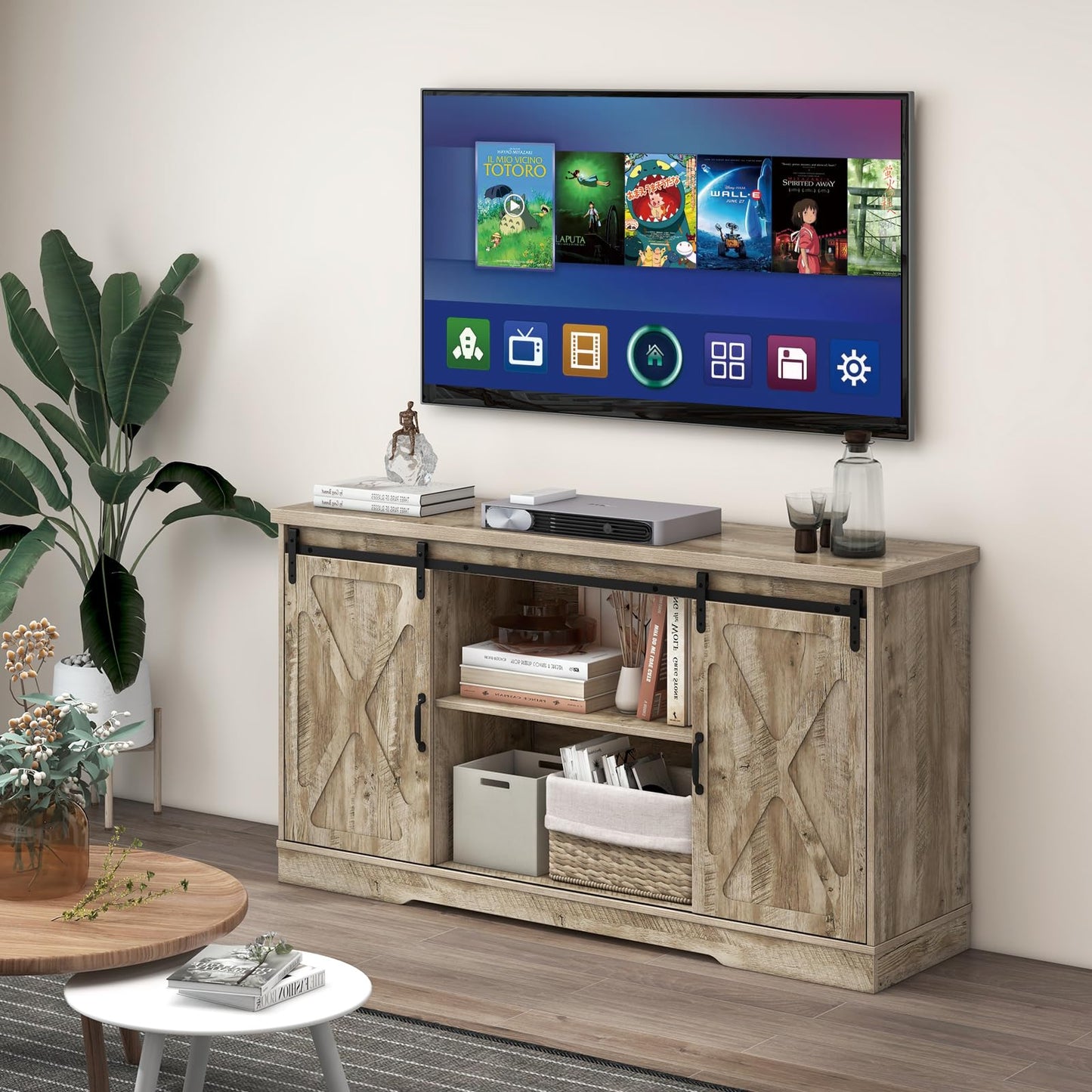 TV Stand with Adjustable Shelves for TVs up to 65 Inches