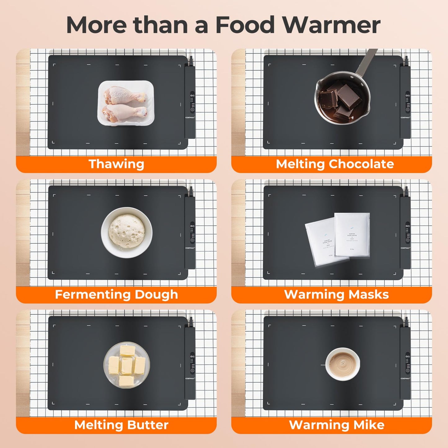 Electric Silicone Food Warming Mat with Fast Full Surface Heating