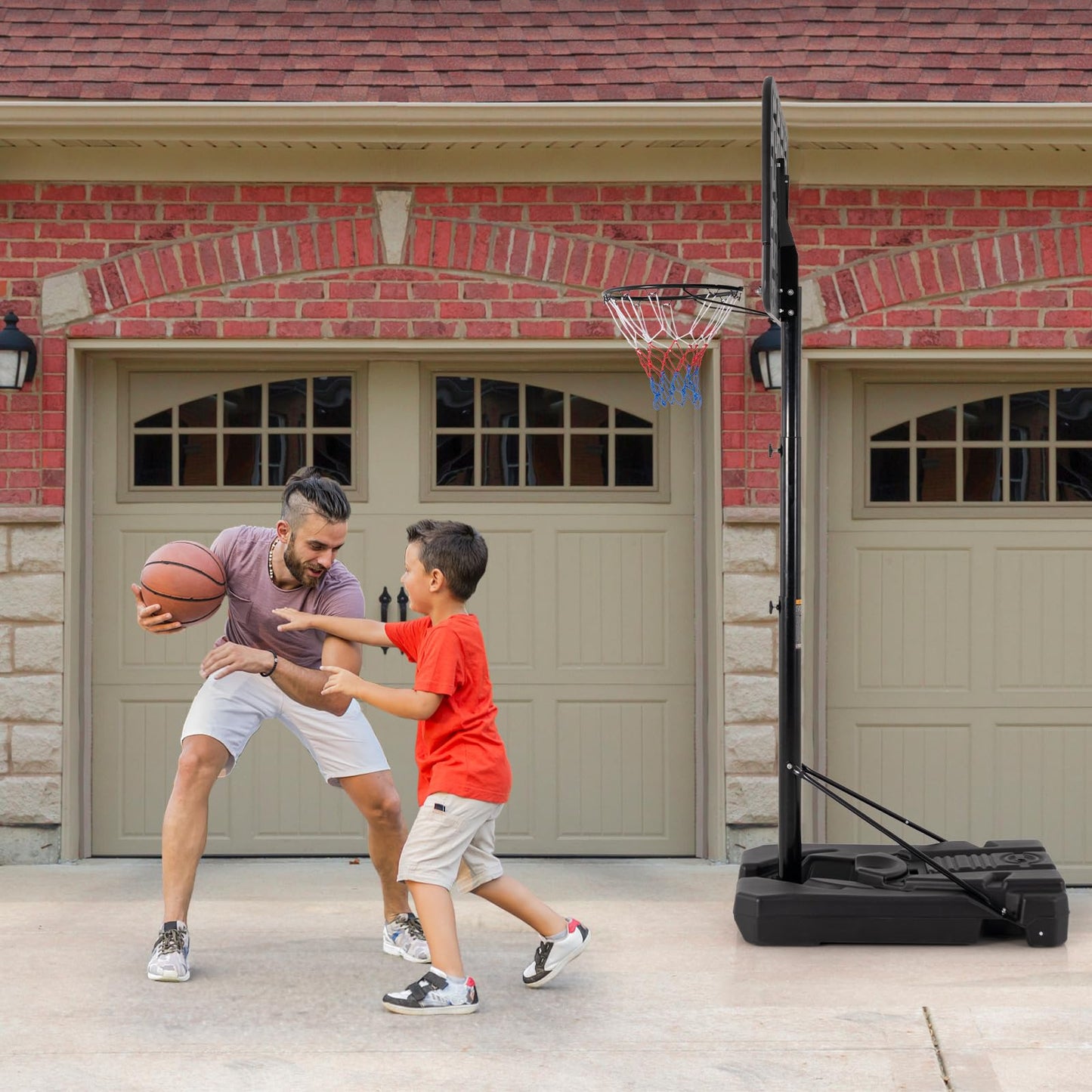 Professional Basketball Goal System with 44 Inch Shatterproof Backboard and Wheels
