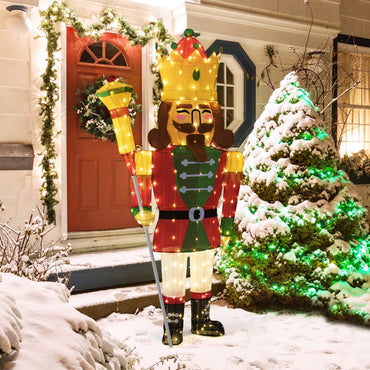Lighted Nutcracker Soldier, Outdoor 3D Christmas Decoration with LED Lights