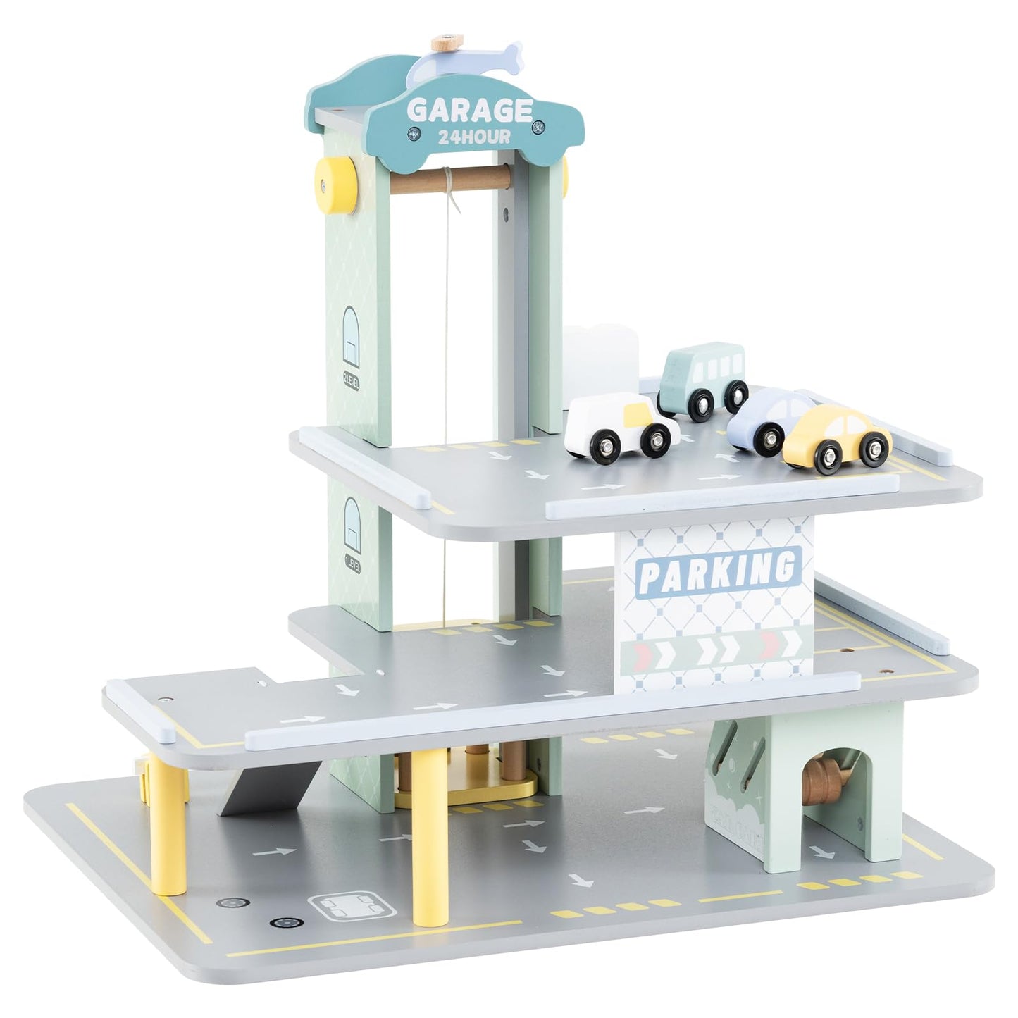 3 Storey Kids Parking Garage with 4 Toy Cars