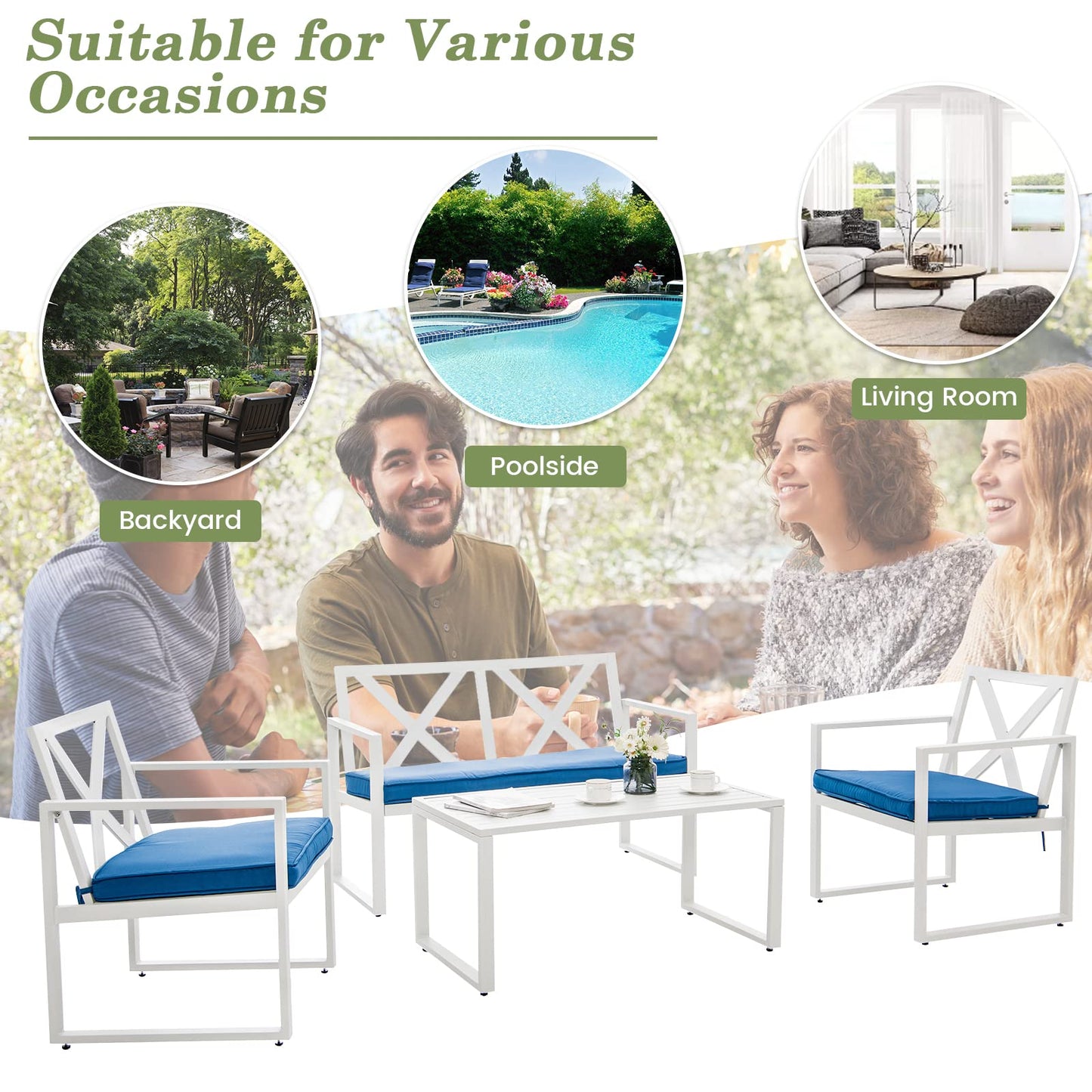 Giantex 4 Pieces Garden Furniture Set