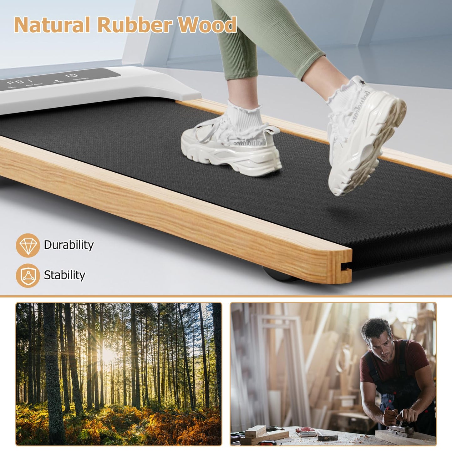 2.25HP Under Desk Treadmill with Remote Control for Home Office