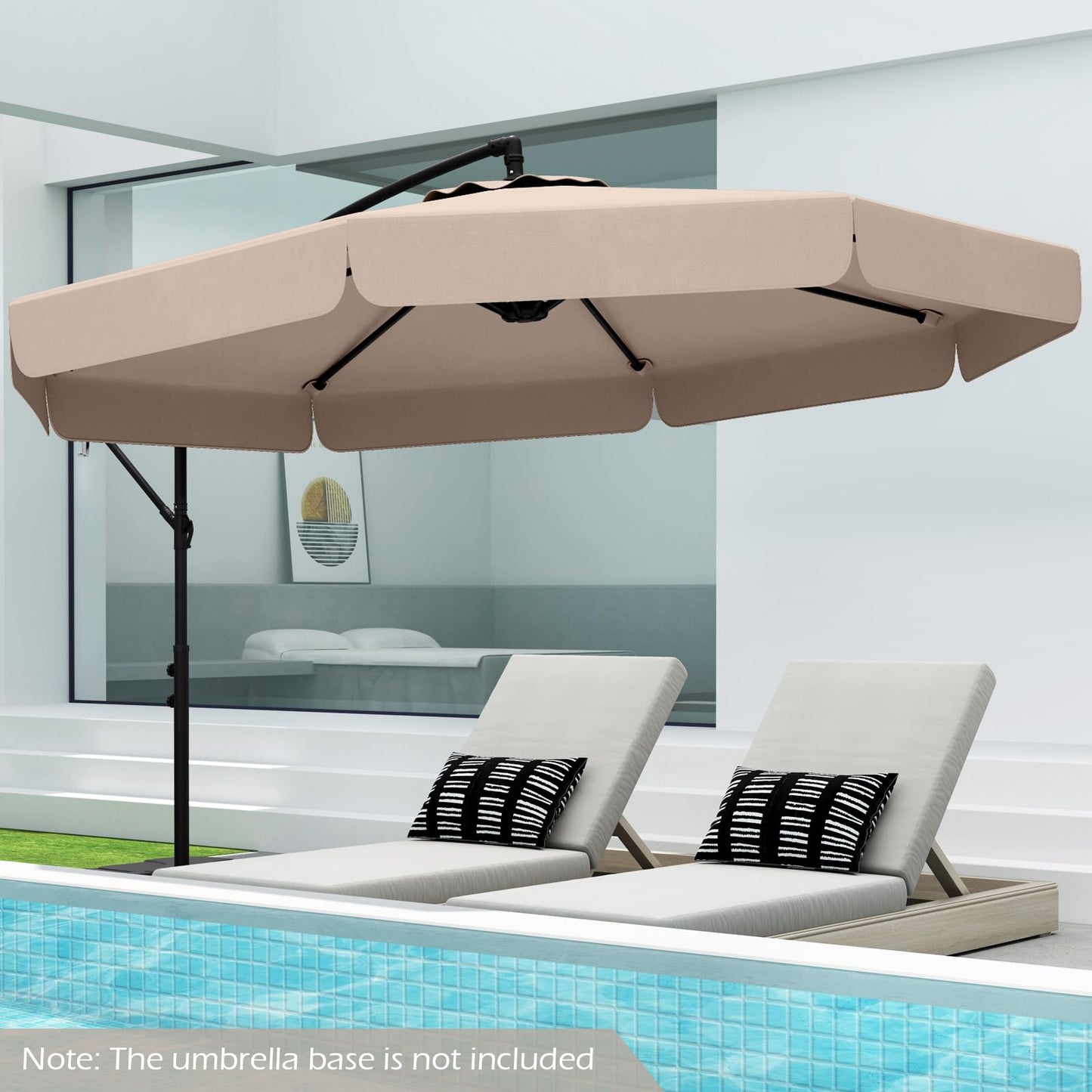 2.9M Patio Cantilever Parasol with Cover and Tilt Function