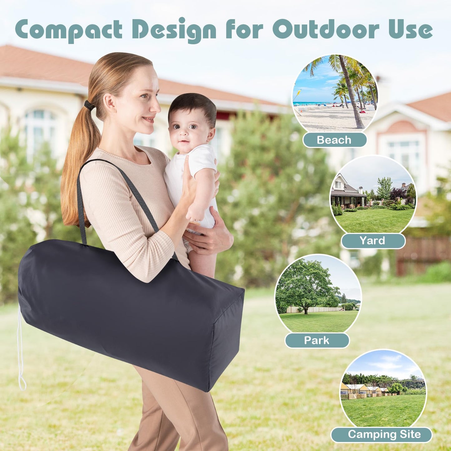 Foldable High Chair for Babies and Toddlers | Baby Highchair with 2-Level Adjustable Tray