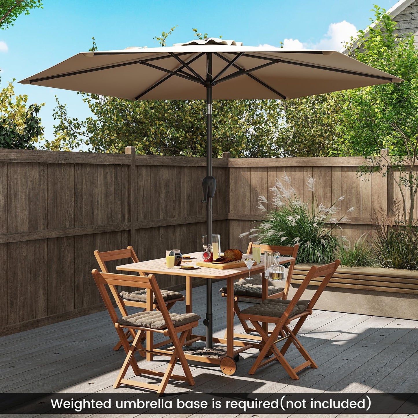Outdoor Heavy Duty Umbrella with Push Button Tilt