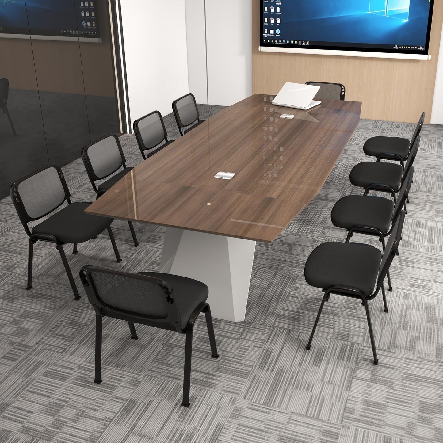 5 Piece Modern Stackable Upholstered Armless Conference Reception Chair