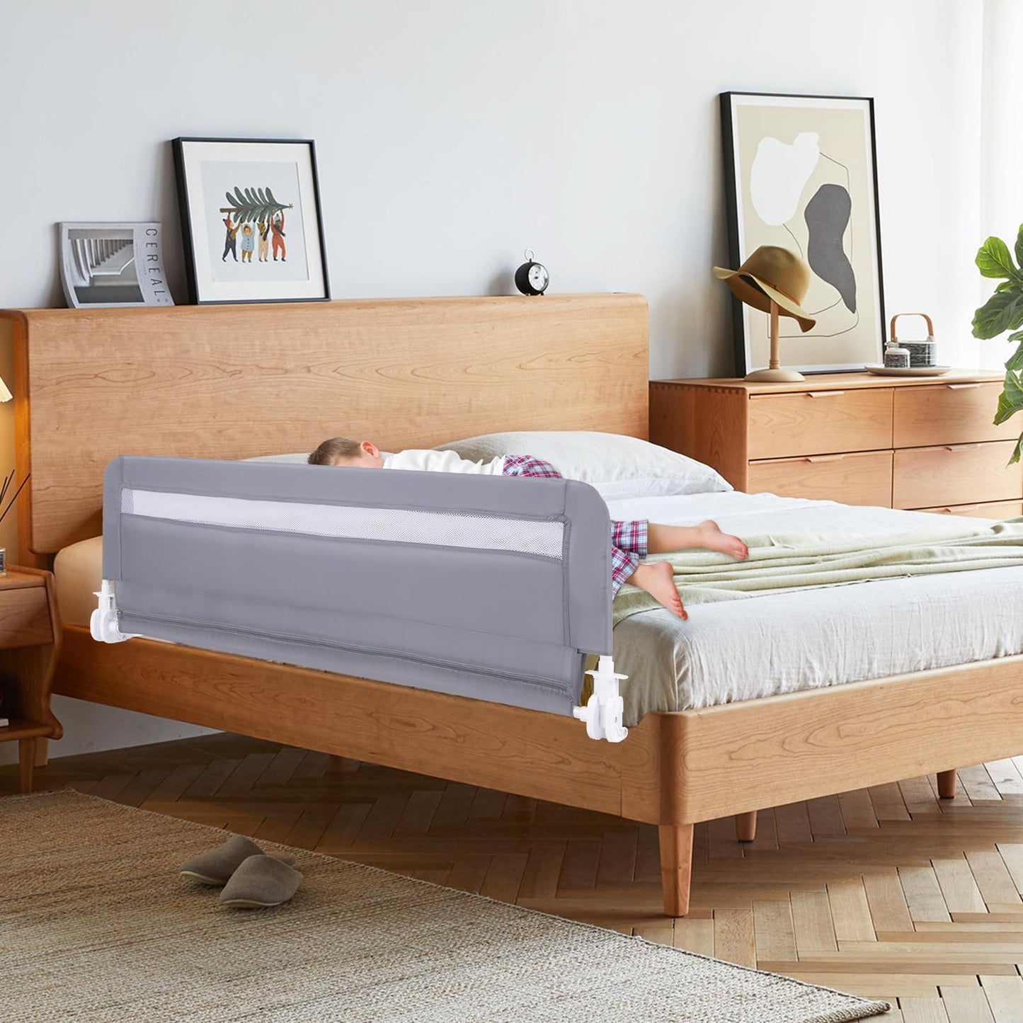 120cm Foldable Safety Beds Guard with Strap