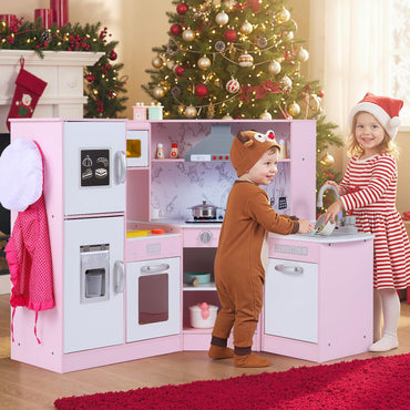 Kids Corner Kitchen Playset with Separated Washing Basin