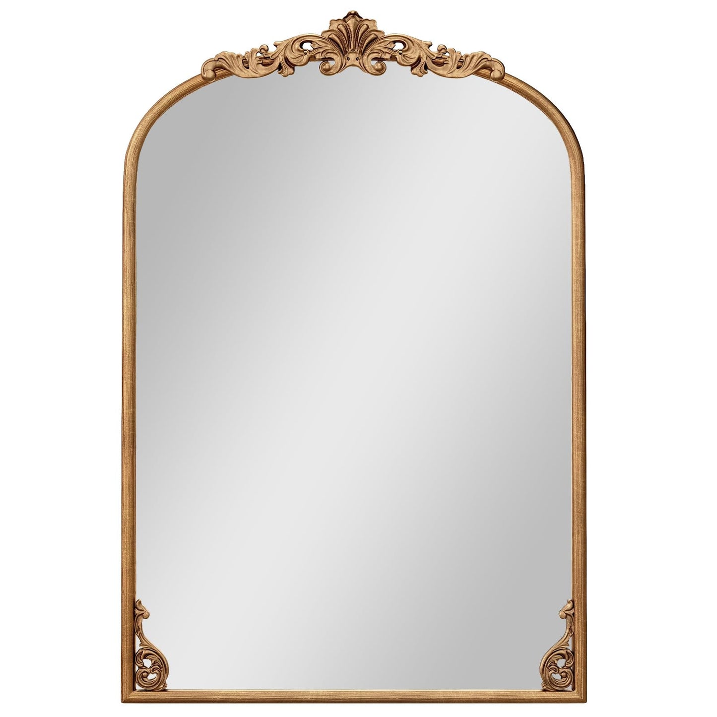 Vintage Ornate Baroque Arched Mirror with Hanging Hooks