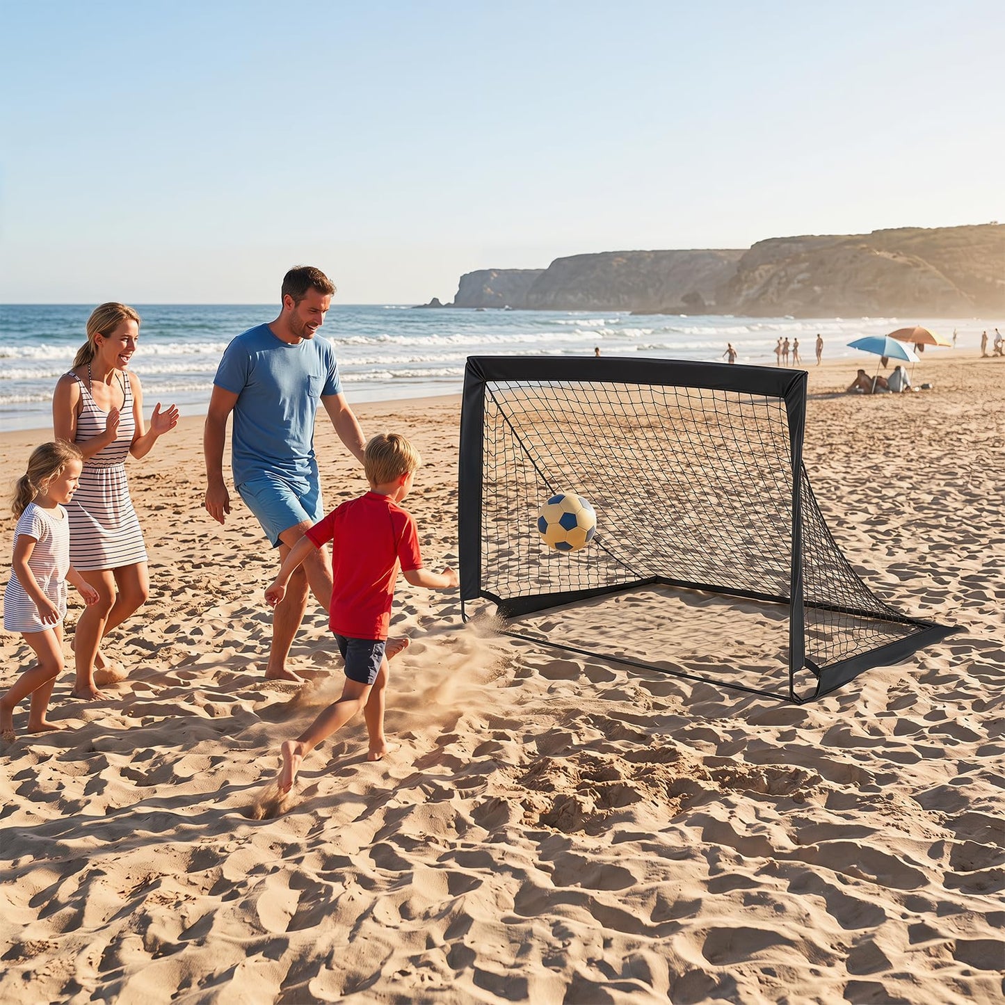 Portable Football Goals Set of 2, 4 x 3 ft Pop Up Soccer Nets