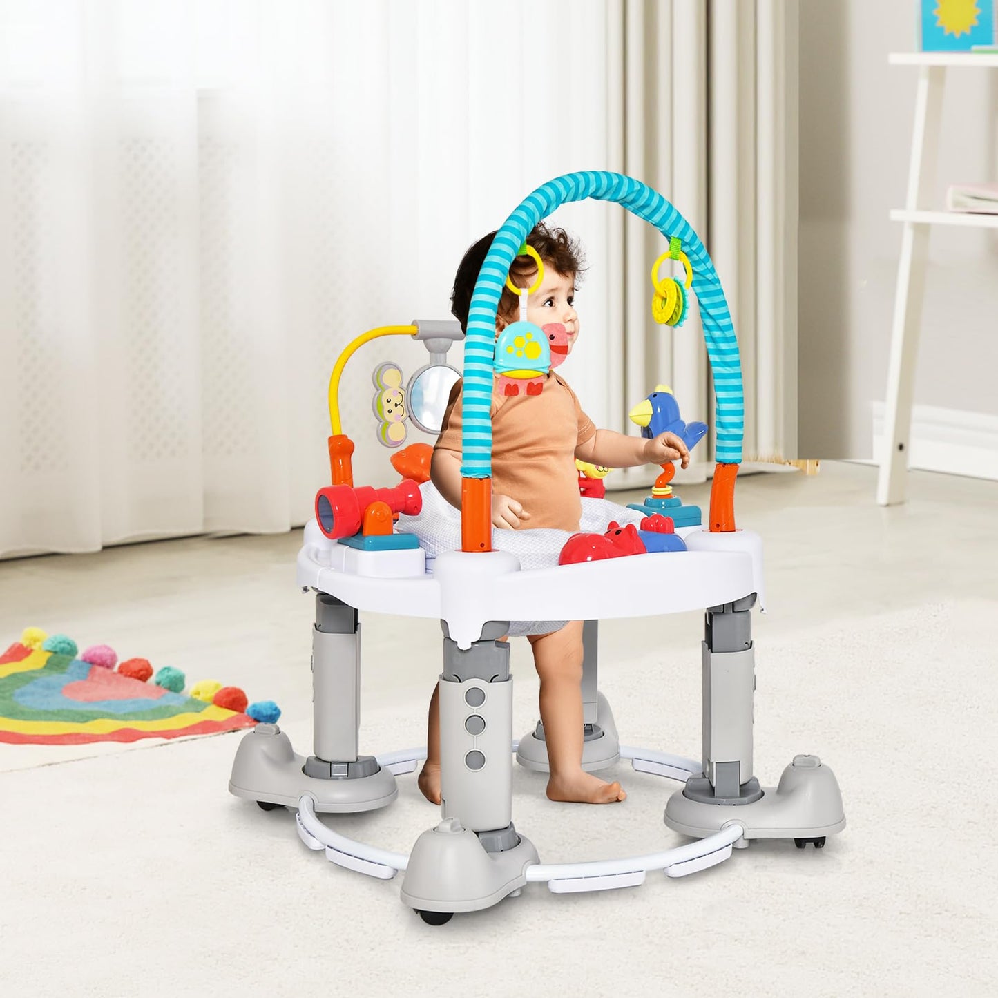 4-in-1 Baby Walker with 3-Level Adjustable Height