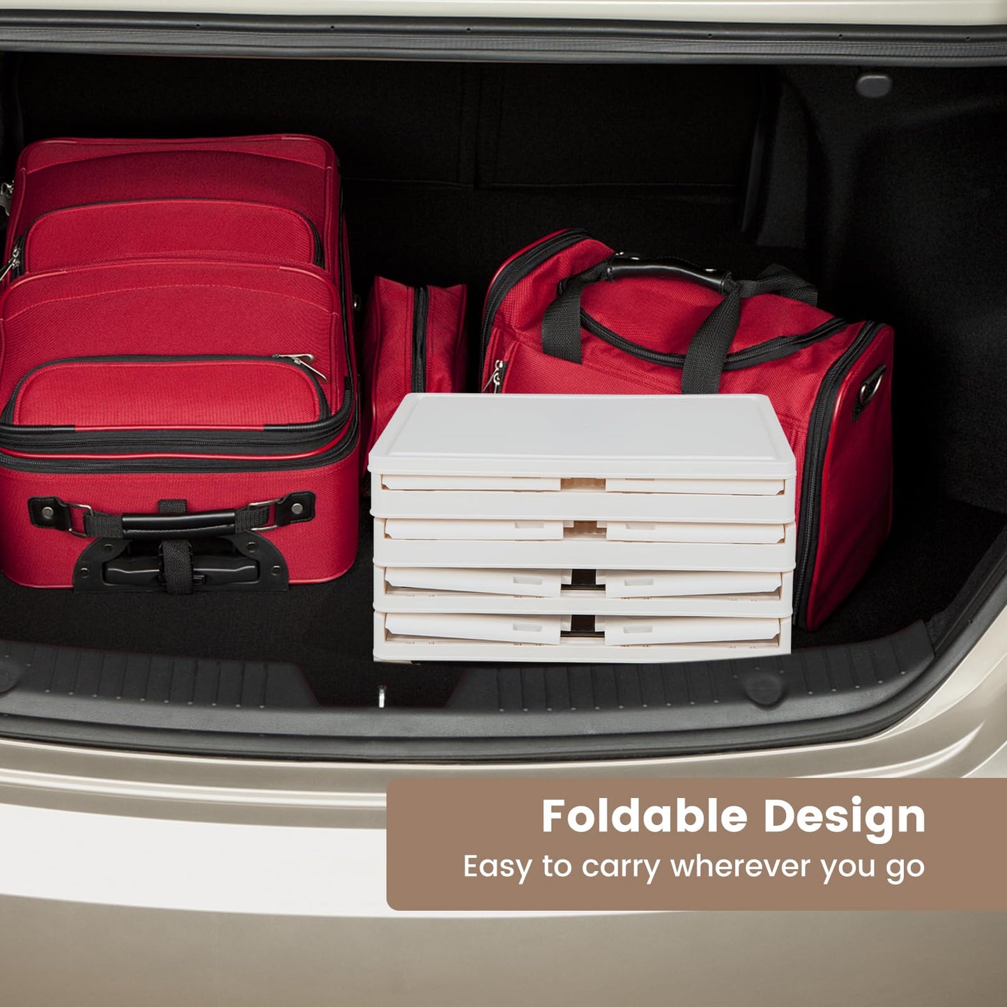 4-Tier Stackable Shoe Storage Box with Lockable Wheels