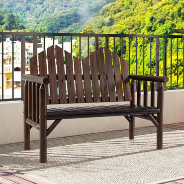 2-Seater Garden Bench, Solid Wood Patio Loveseat Park Bench Chair