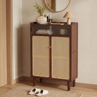 Bamboo Shoe Cabinet, 6-Tier Shoe Storage Cupboard