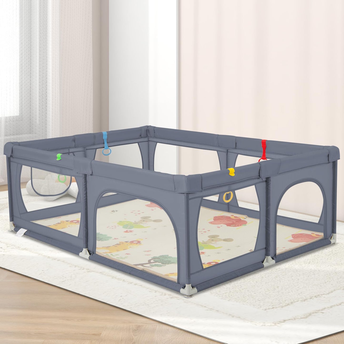 206 x 147cm Extra Large Toddler Fence with Mat