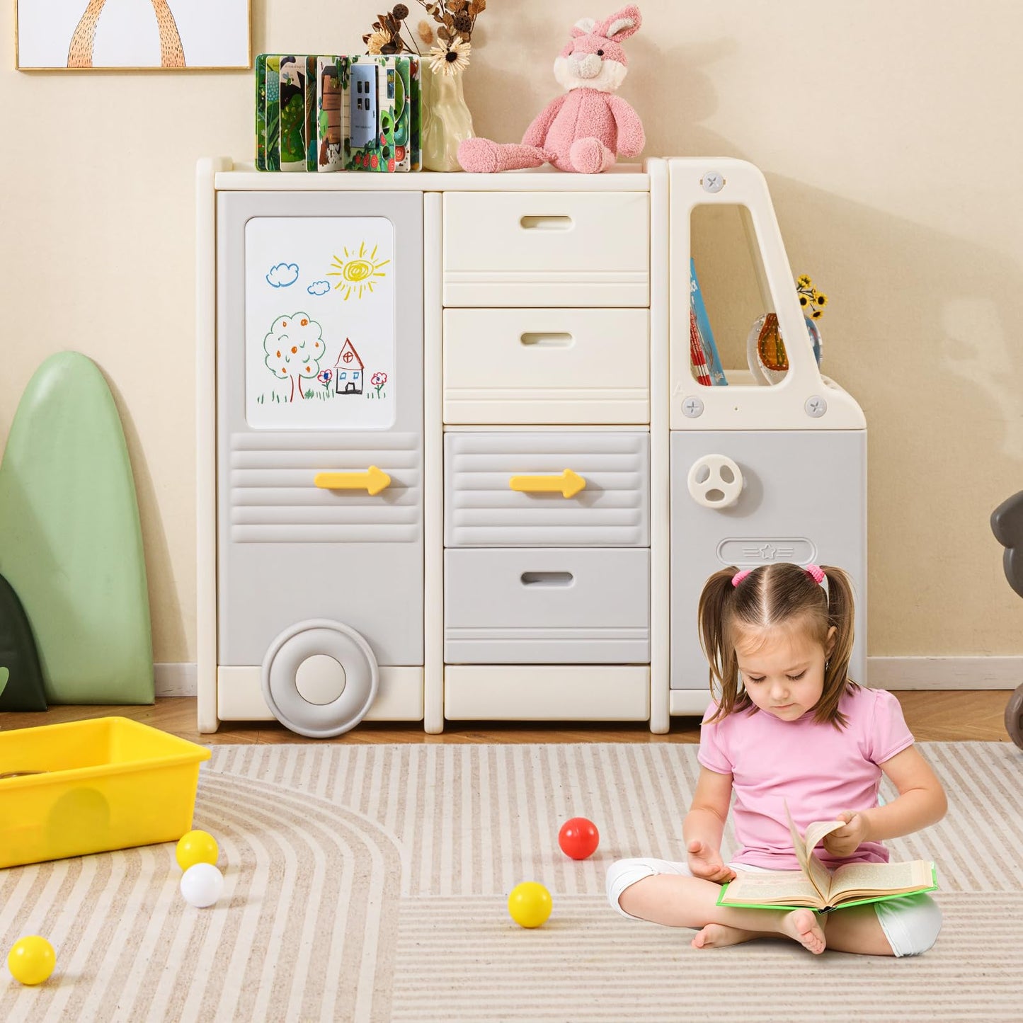 Kids Toy Storage Organizer with 4 Pull-out Drawers