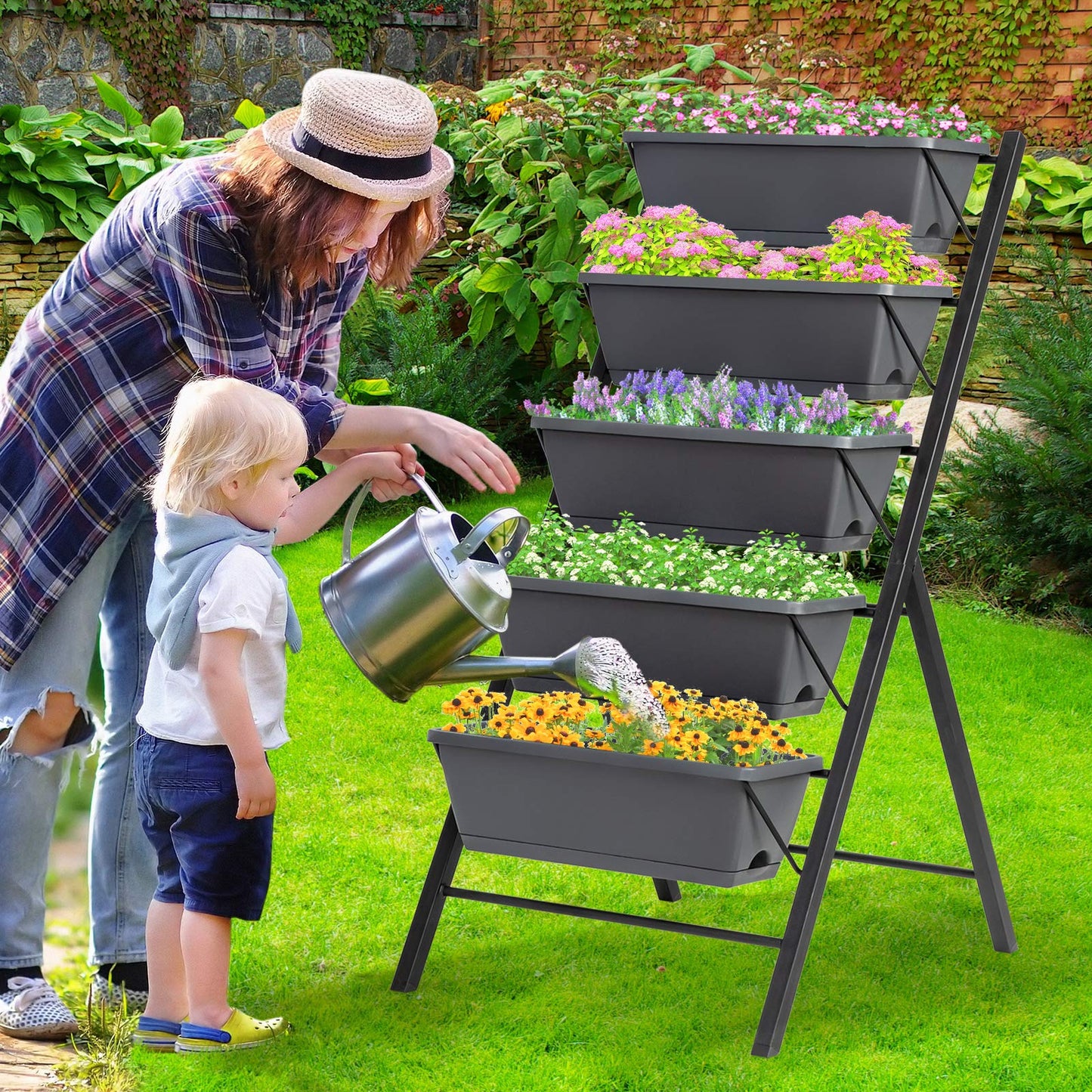 5-Tier Raised Garden Bed with 5 Removable Trays