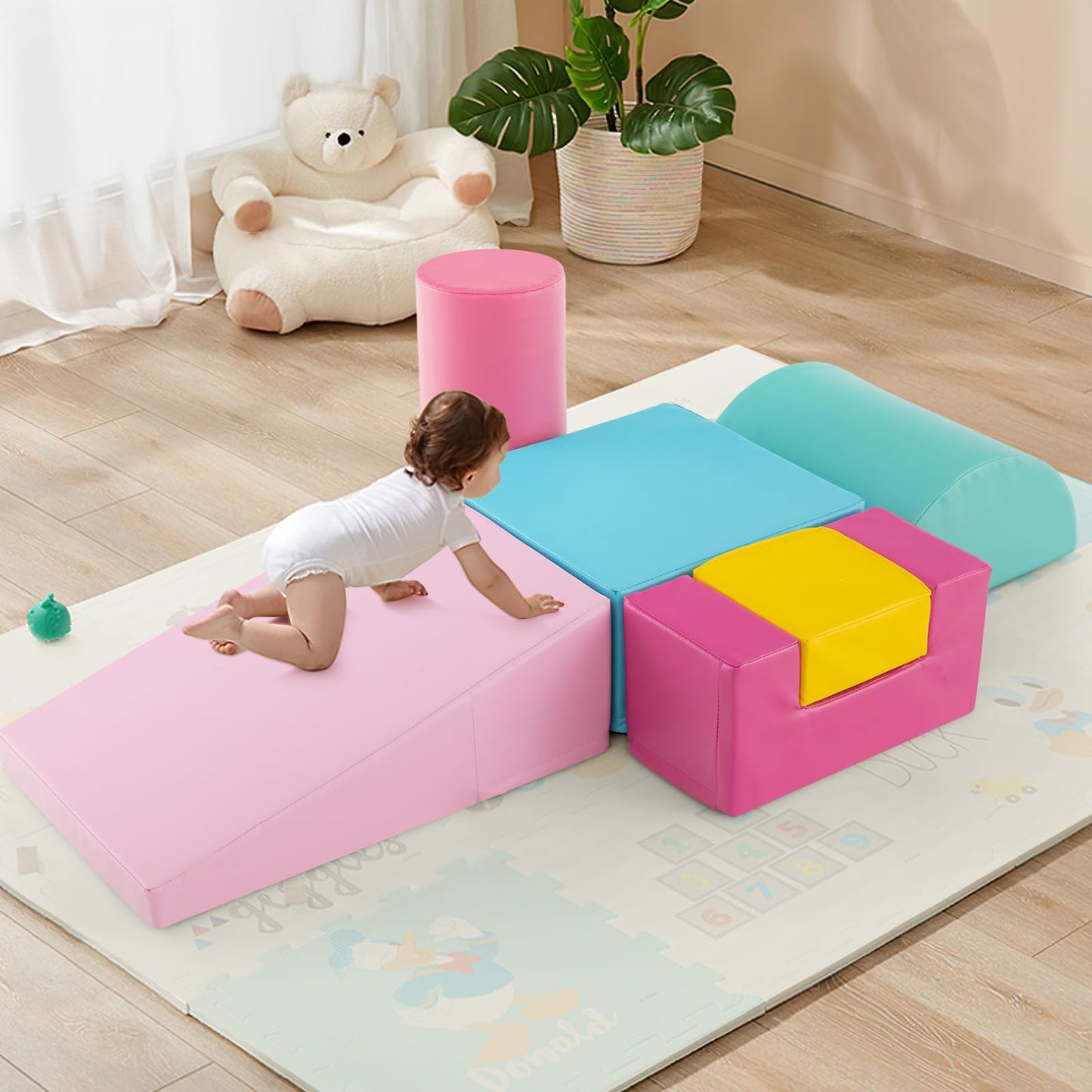 6 Pieces Colorful Kids Climb and Crawl Foam Play Set