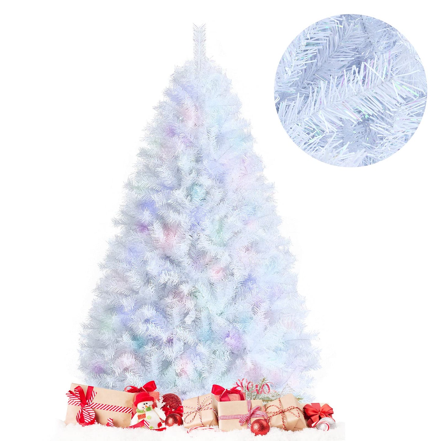 150CM White Hinged Artificial Christmas Tree with 792 Tips