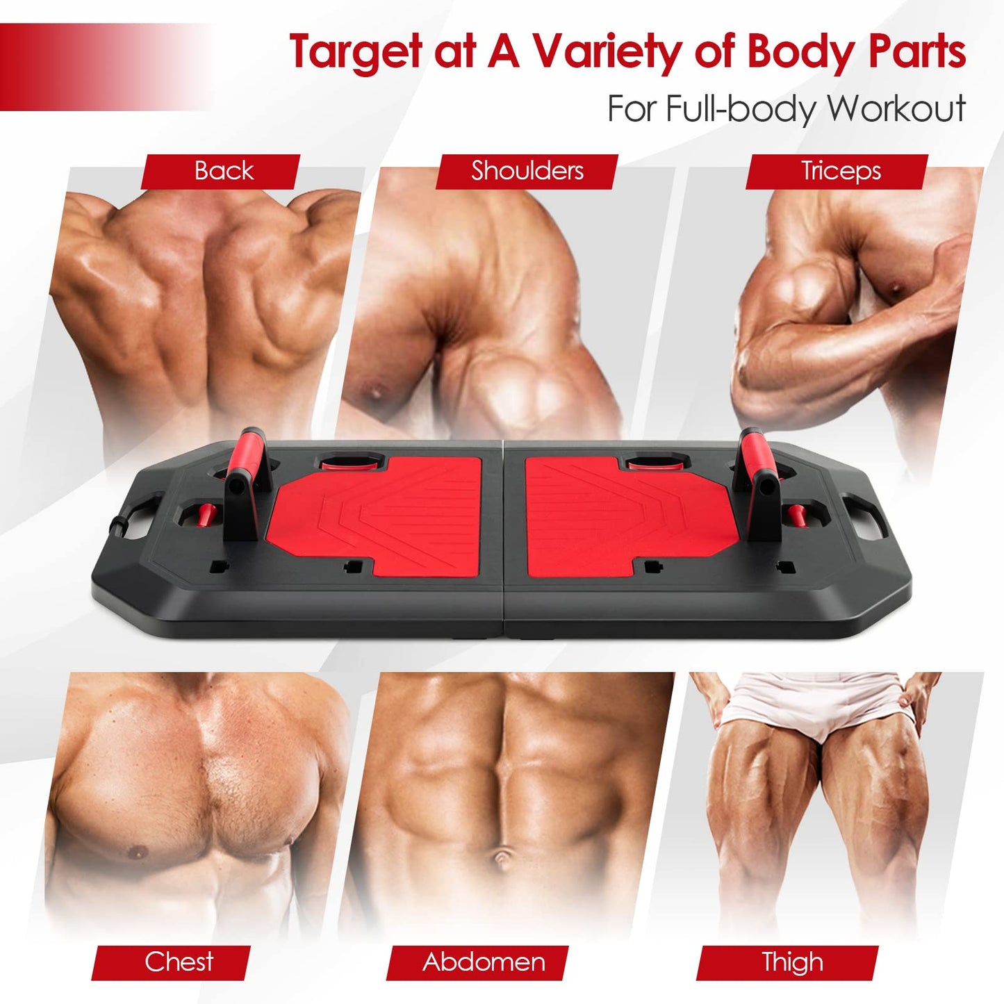 Fitness Equipment with Foldable Push-up Stand Elastic Resistance Bands