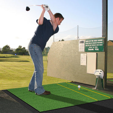 Premium Golf Practice Hitting Mat 3-In-1 with Synthetic Grass Turf