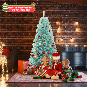6 Feet Artificial Xmas Tree Pre-Lit with Folding Metal Stand