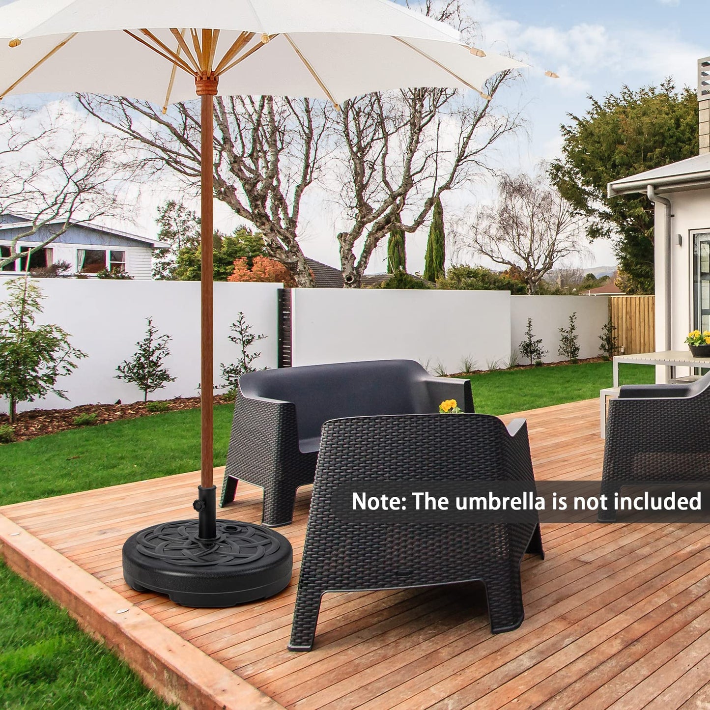 46KG Water and Sand Fillable Umbrella Stand with Built-in Handle