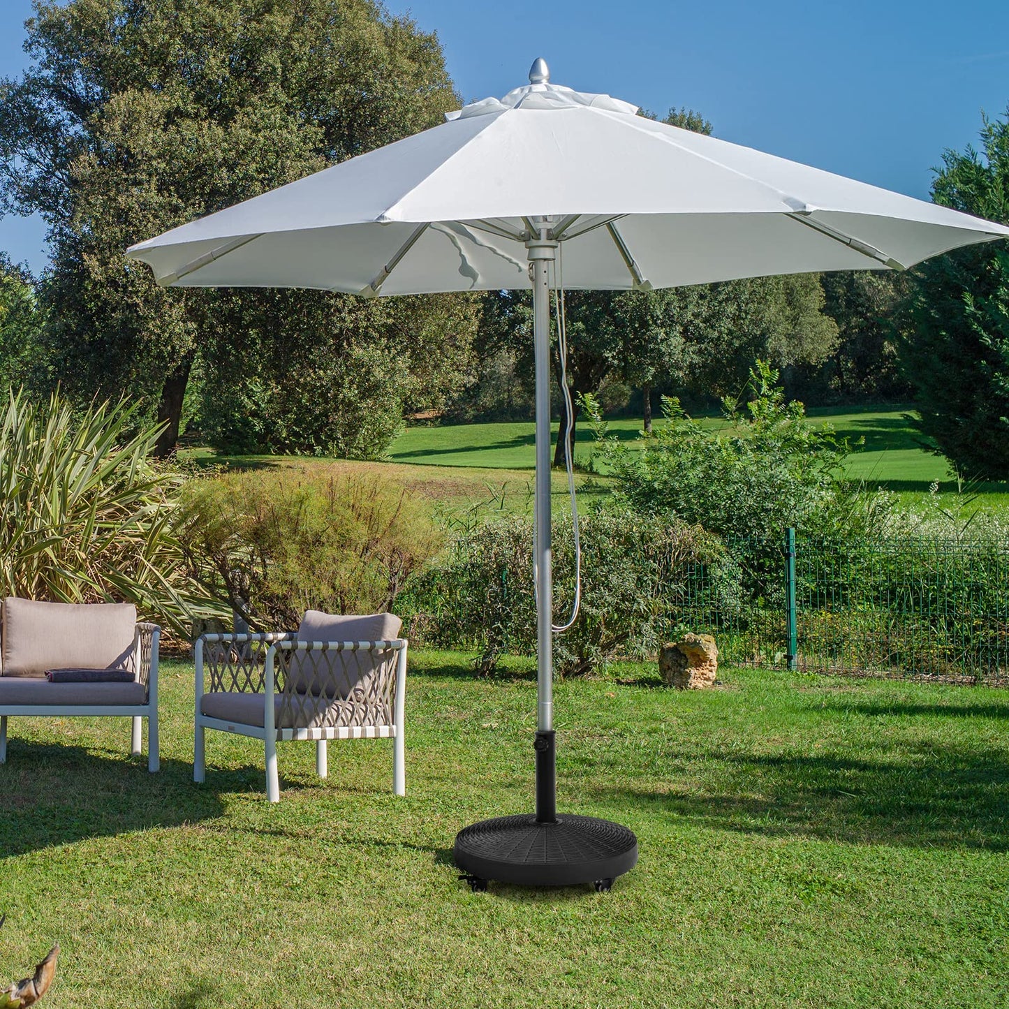24kg Heavy Duty Resin Parasol Base with Wheels