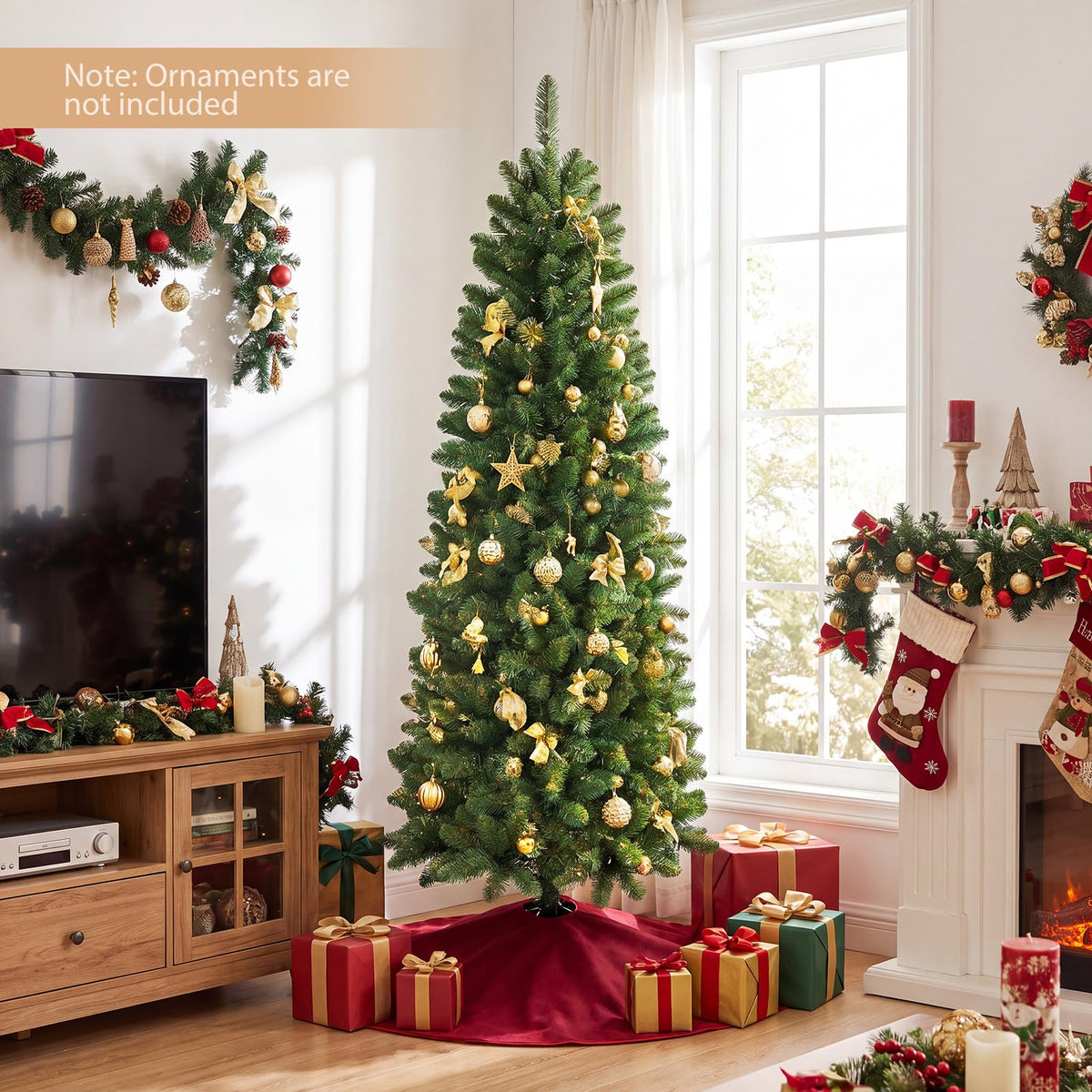 6FT Pre-Lit Christmas Tree with RGB LED Lights