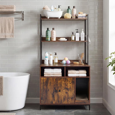 Cat Litter Box Enclosure, Hidden Cats Washroom Furniture with 2/3-tier Storage Shelves