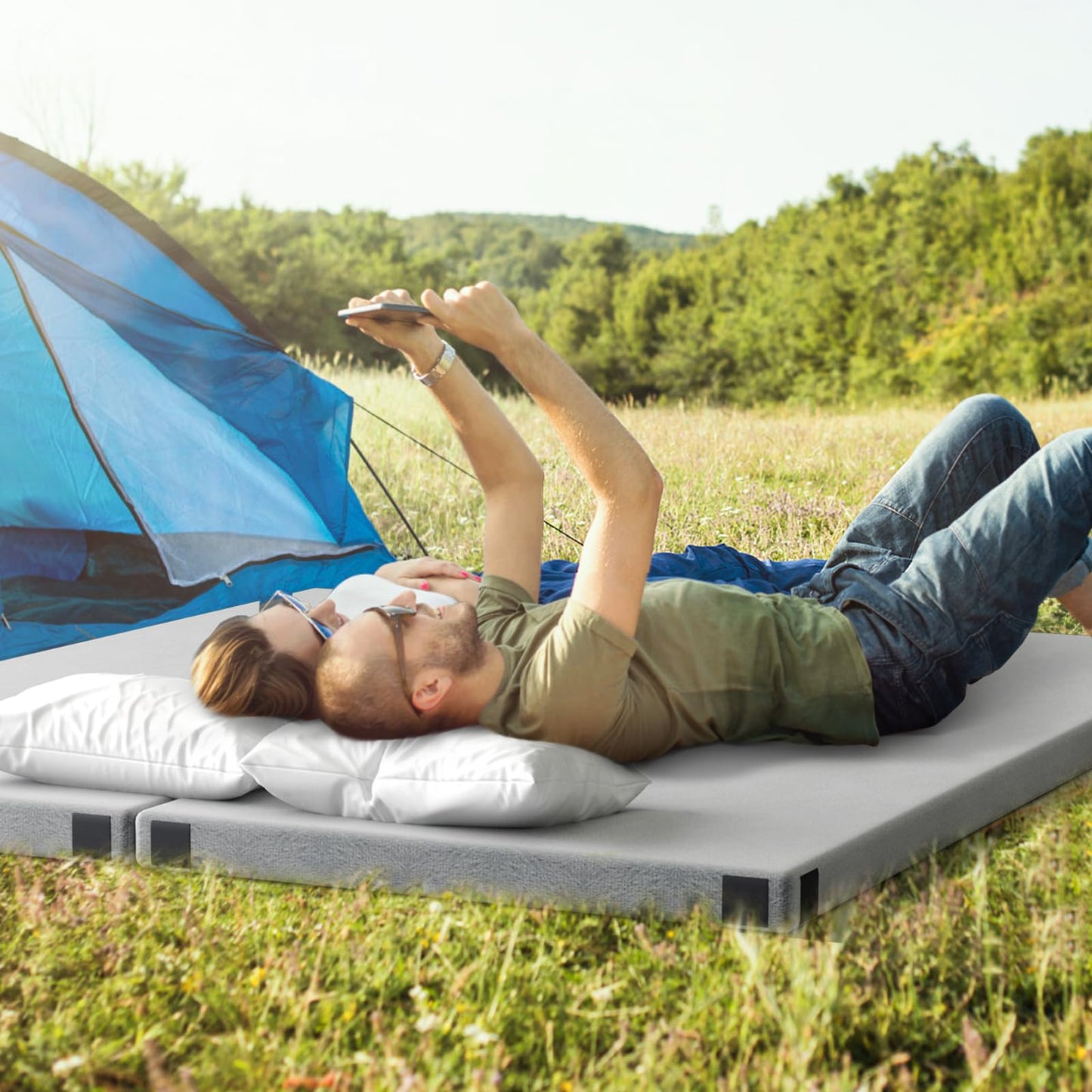 188 x 97 x 6.5cm Waterproof Roll up Travel Car Sleeping Pad with Fixing Straps