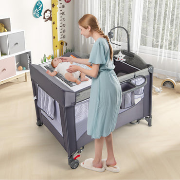 Foldable Baby Bedside Sleeper with Diaper Changer