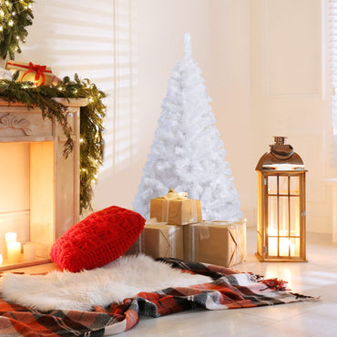 1.5/1.8/2.1/2.4M White Artificial Christmas Tree with Metal Stand