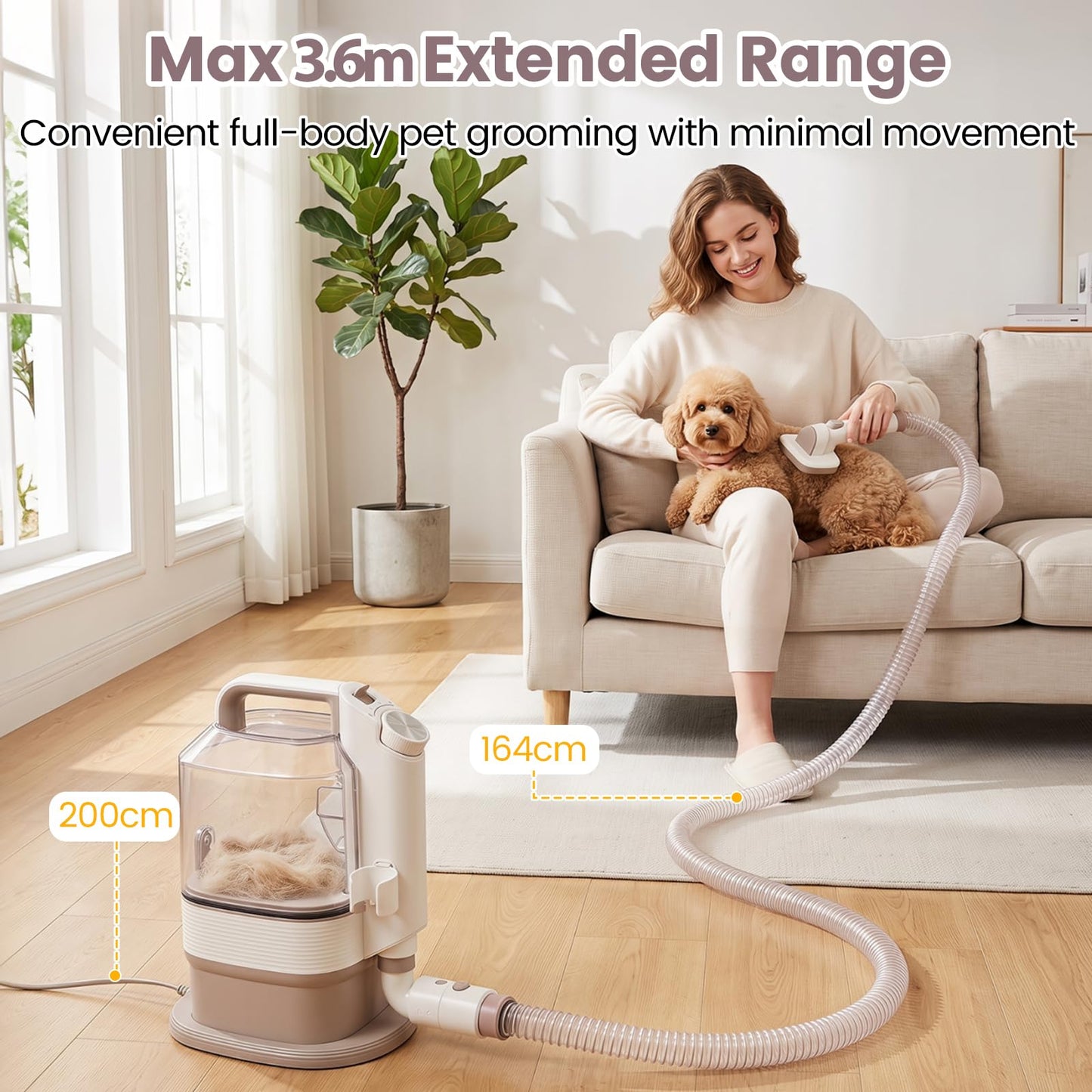 5-in-1 Dog Grooming Vacuum Kit for Shedding with 3 Suction Modes