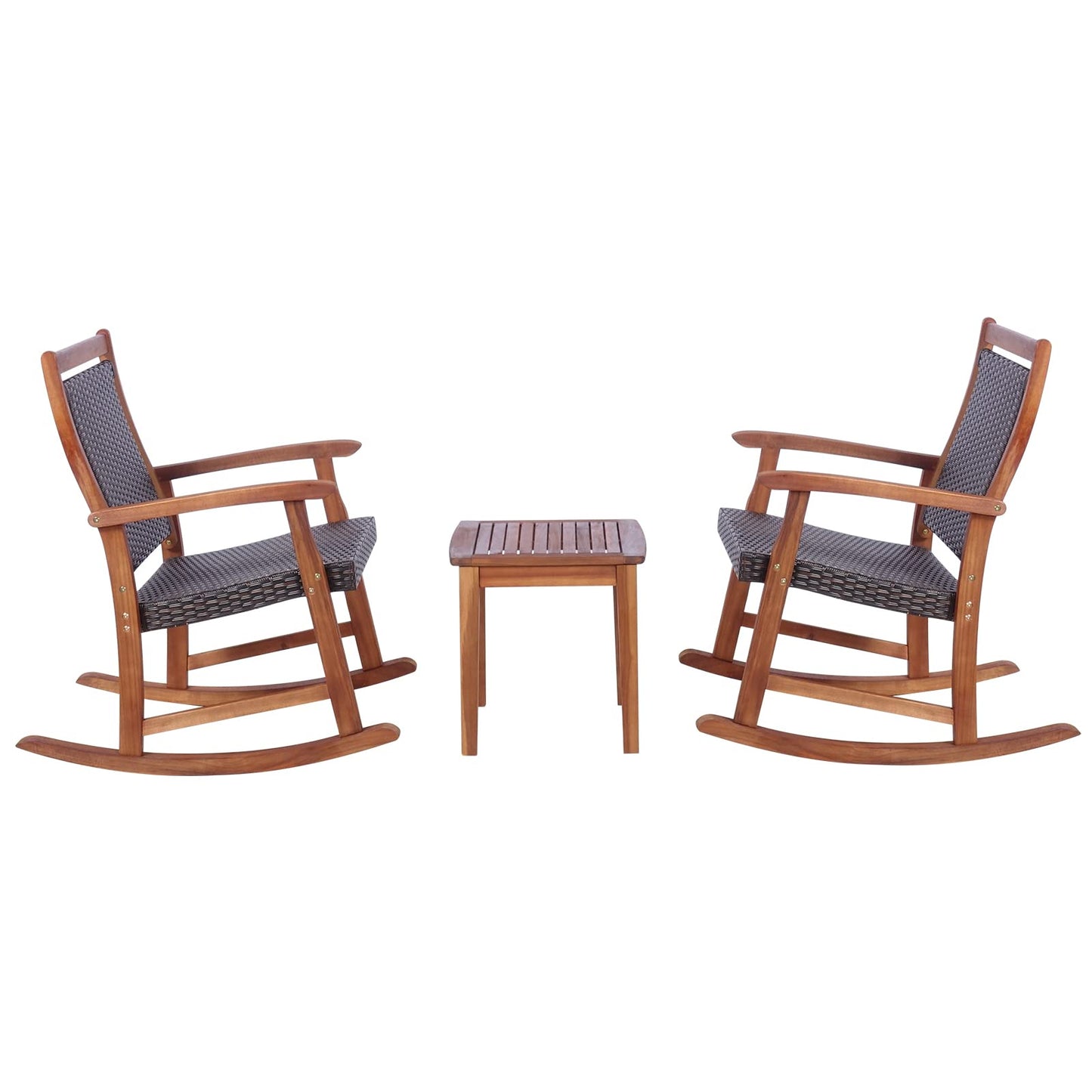 3 Piece Outdoor Rocking Table Chairs Set