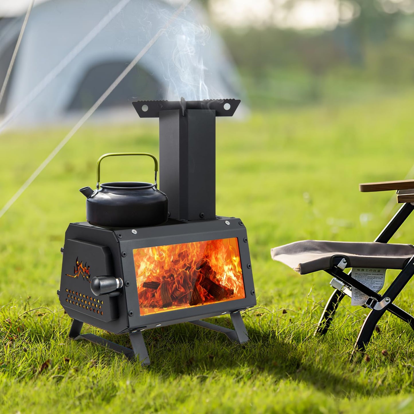 Camping Burning Stove with 2 Cooking Positions