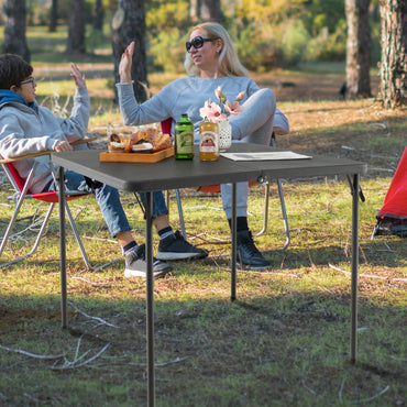 Portable Plastic Dining Camping Trestle Table for Indoor Outdoor Use