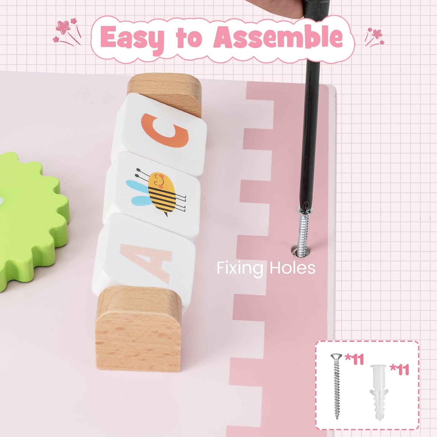 Castle Sensory Wall, 11 in 1 Activity Wall Busy Board Panels Montessori Toddler