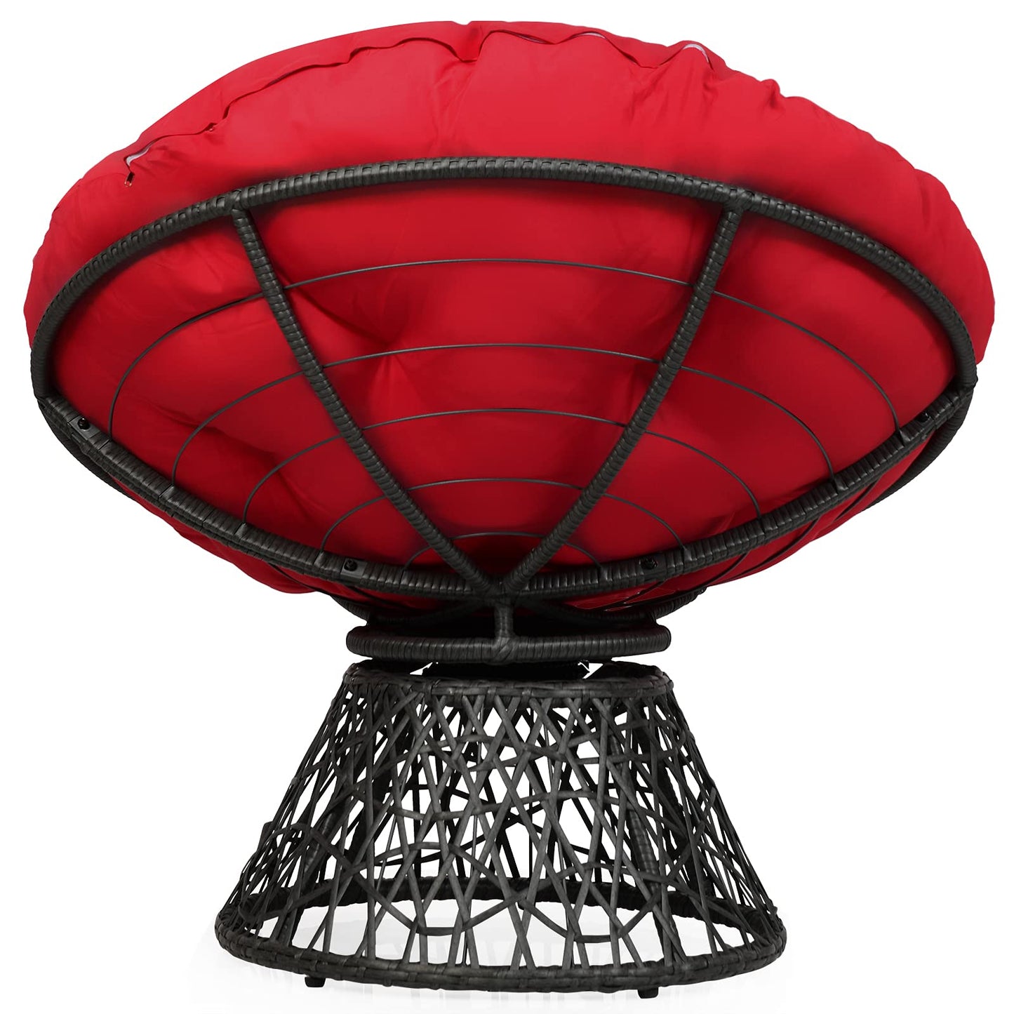 Swivel Rattan Papasan Chair Glider Deep Seat with Cushion