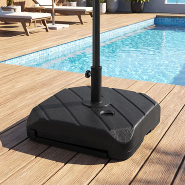 Mobile Parasol Base, 59kg/90kg Water & Sand Fillable Patio Parasol Stand